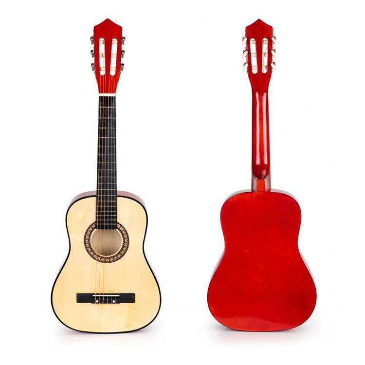 Velika drvena gitara za decu crvena Eco Toys