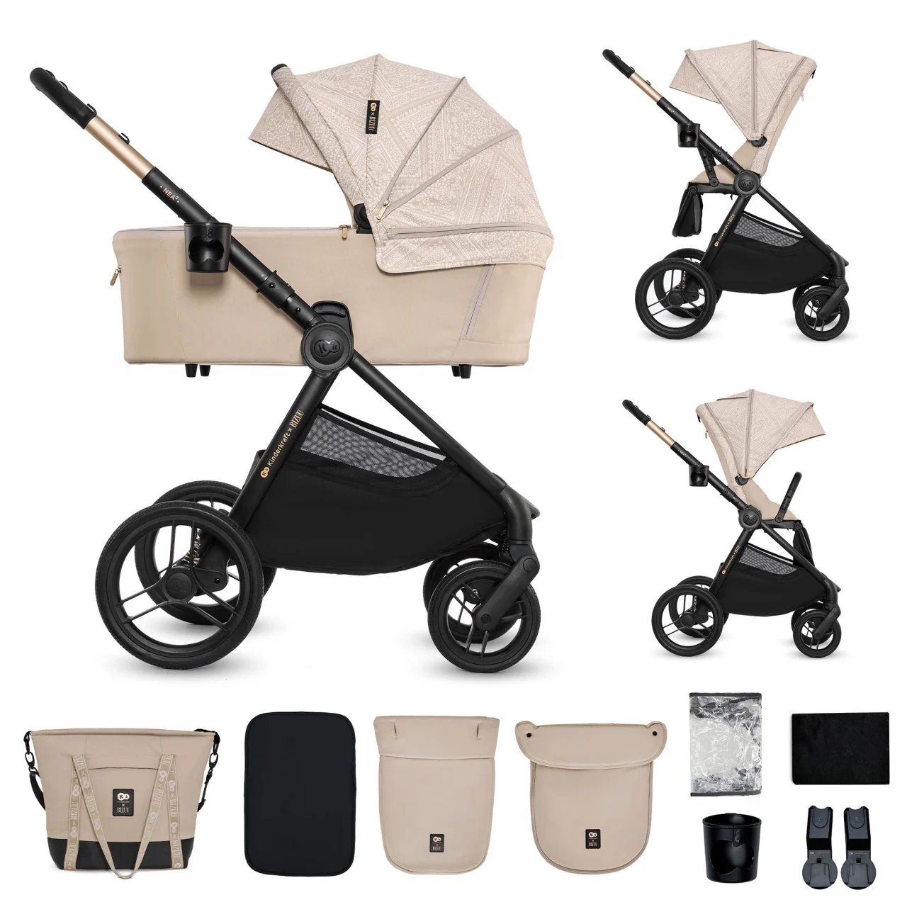 Kolica za bebe Set 2 U 1 NEA 2 Whisper Dune Bizuu Kinderkraft