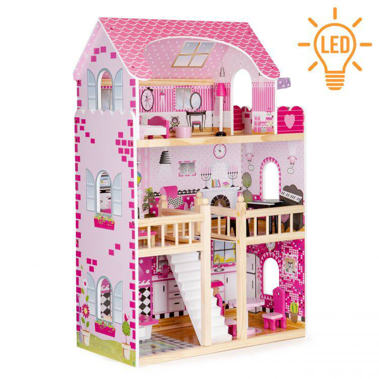 Drvena kućica za lutke, Led nameštaj Eco Toys