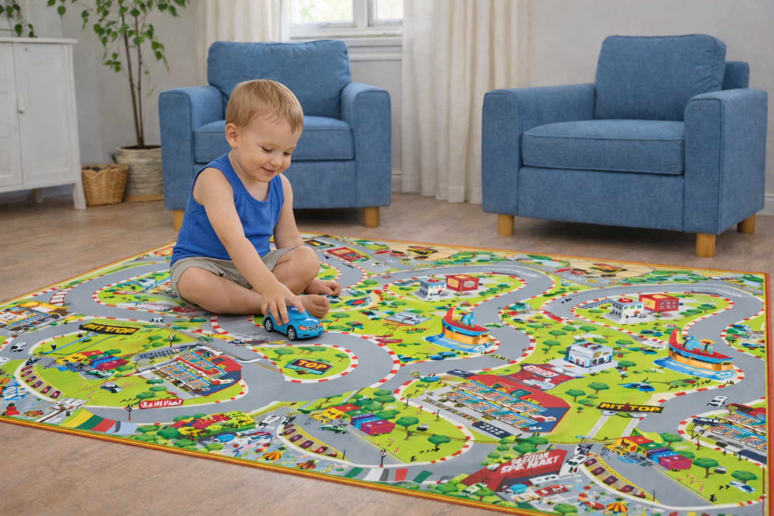 Podloga za igru Trkački automobil 200 x 120cm Rollmatz