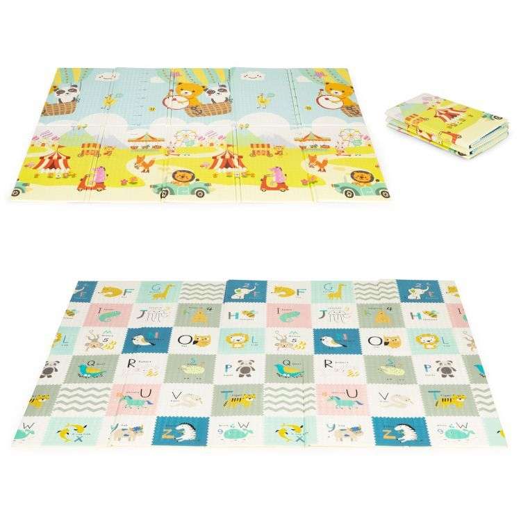 Edukativna podloga za igru sa dva lica Animals sklopiva sa torbom  Eco Toys