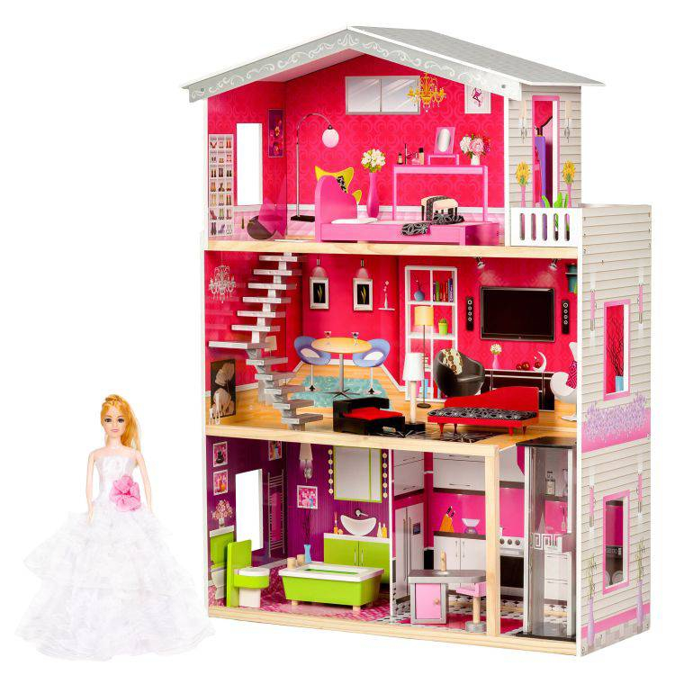 Drvena kućica za lutke sa liftom Malibu residence Eco Toys