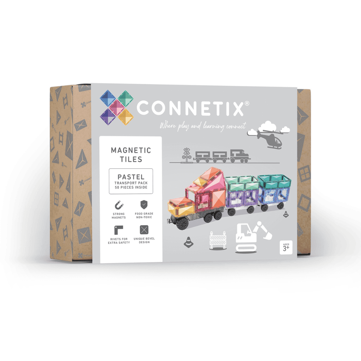 Magnetni konstruktor Pastel Transport Pack 50 delova Connetix