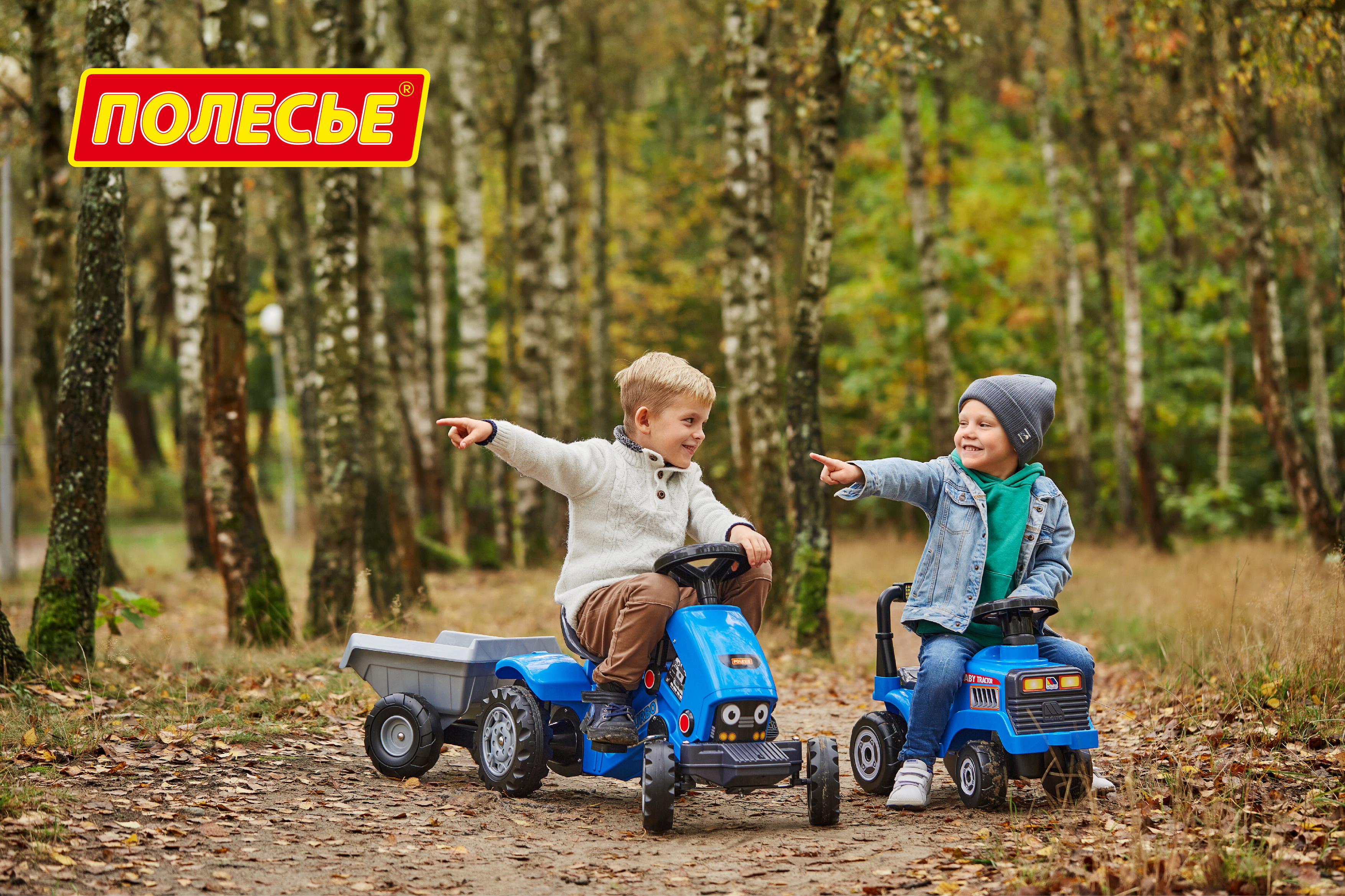 Veliki traktor sa pedalama za decu Turbo plavi Polesie