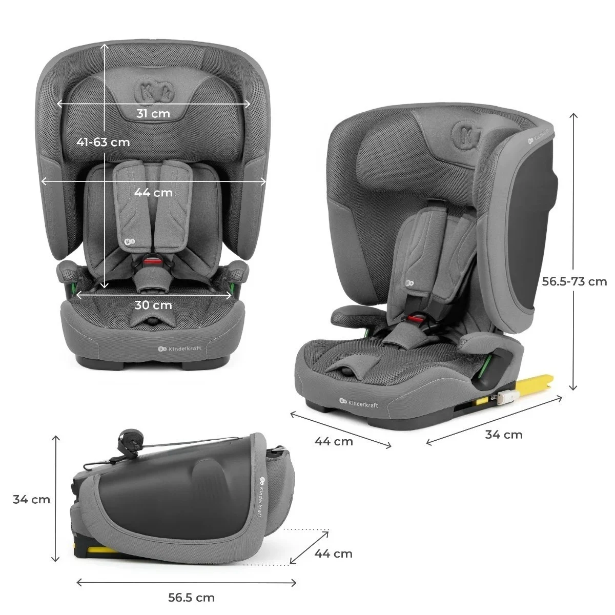 Auto sedište Fix2Go I-Size 76-150cm Grey Kinderkraft