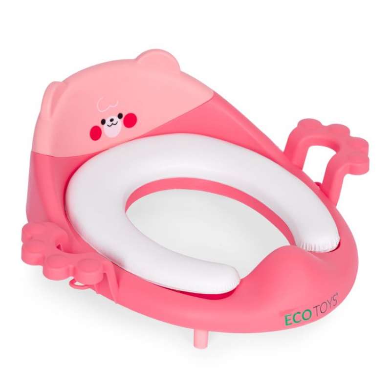 Adapter za wc šolju sa rukohvatima, Pink Eco Toys