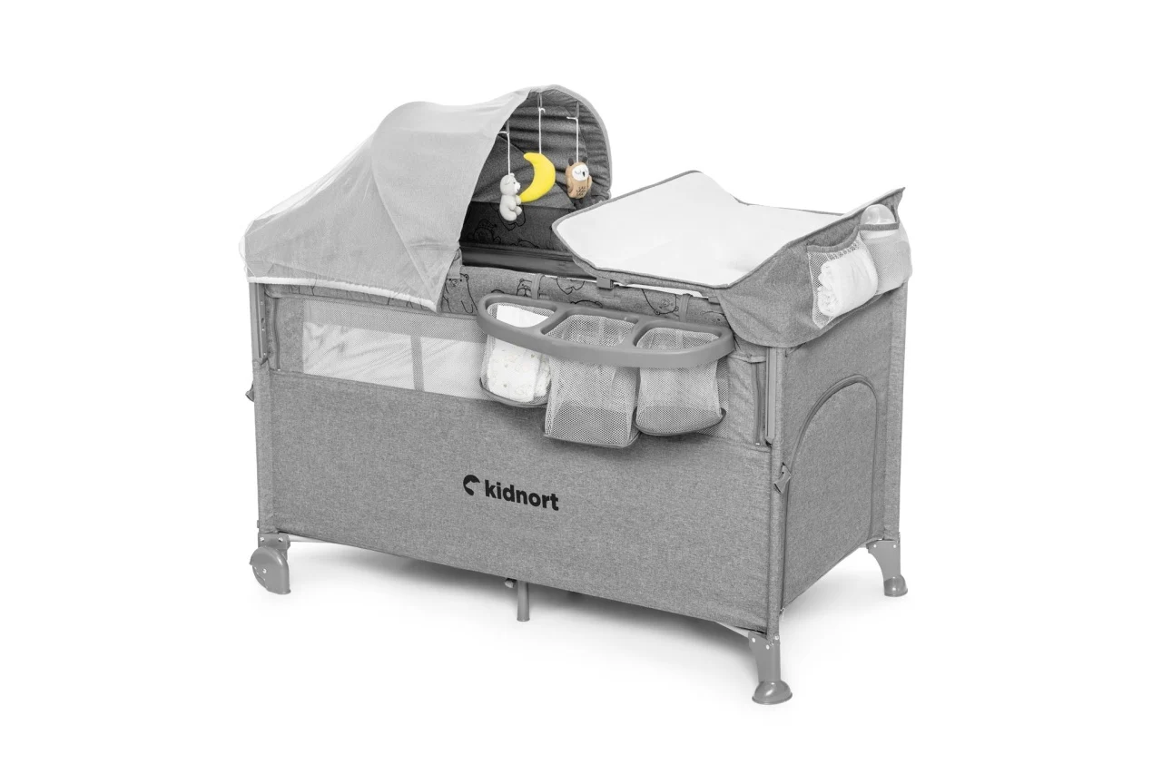 Prenosivi krevetac Stugan Light grey melange Kidnort