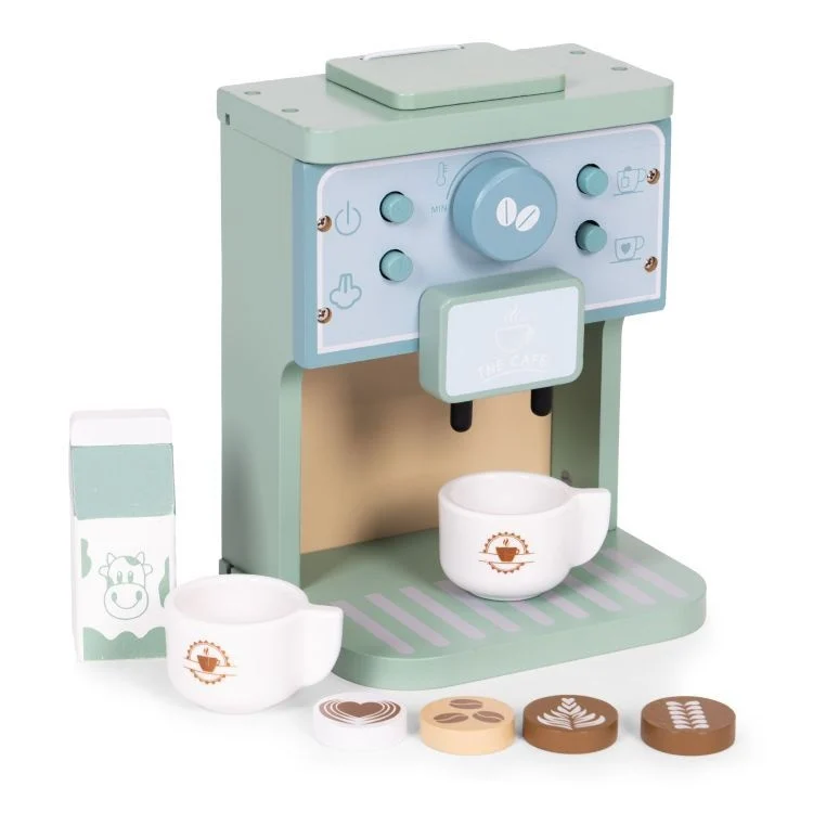 Drveni aparat za kafu za decu barista set, 8 delova Eco Toys