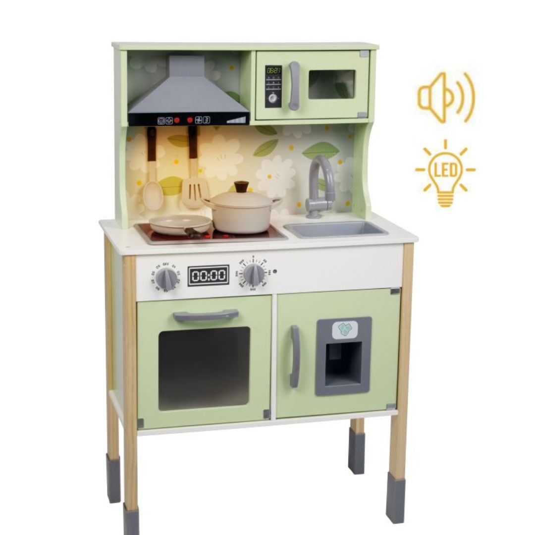 Velika drvena kuhinja za igru sa elektronikom i dodacima Rastimo zajedno