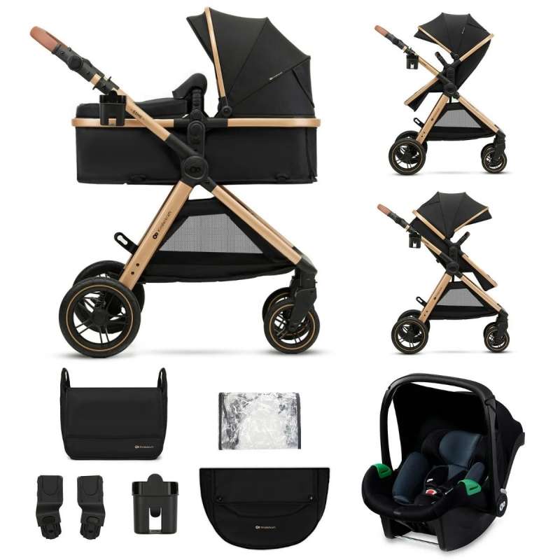 Kolica za bebe 3 U 1 Esme Pure Black Kinderkraft