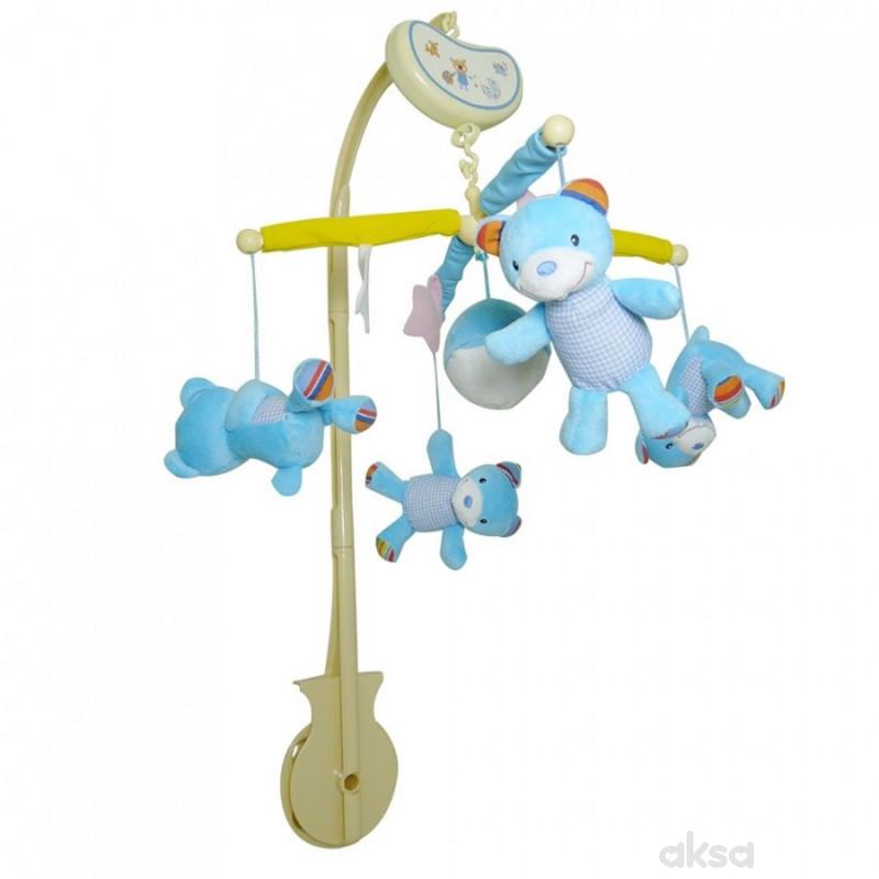 Vrteška za krevetac veseli muzički medvedići Biba toys