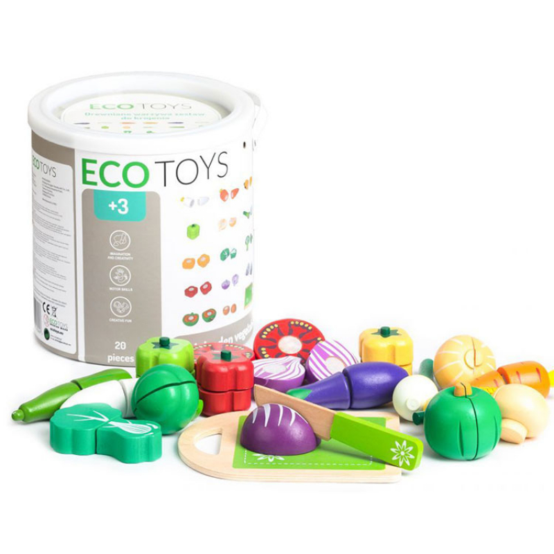 Set od 20 delova drveno povrće Eco Toys