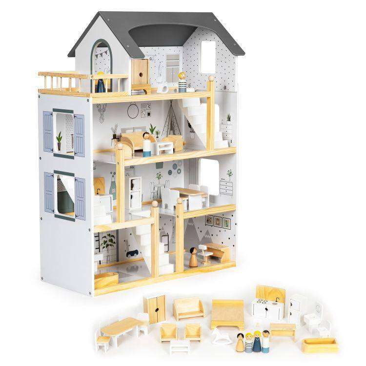 Kućica za lutke set sa 18 dodataka Eco Toys