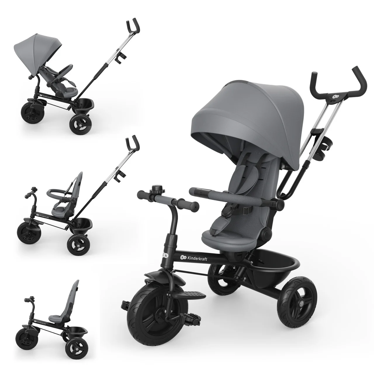 Tricikl Aston 2 Plus Grey Kinderkraft